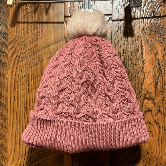 Lululemon Show Me The Sherpa Pink Merino Wool Cable Knit Beanie Hat - Picture 2 of 13